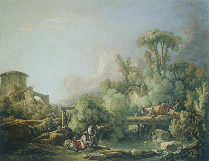 boucher_landschaft mit jungem fischer und seinen begleitern_1768